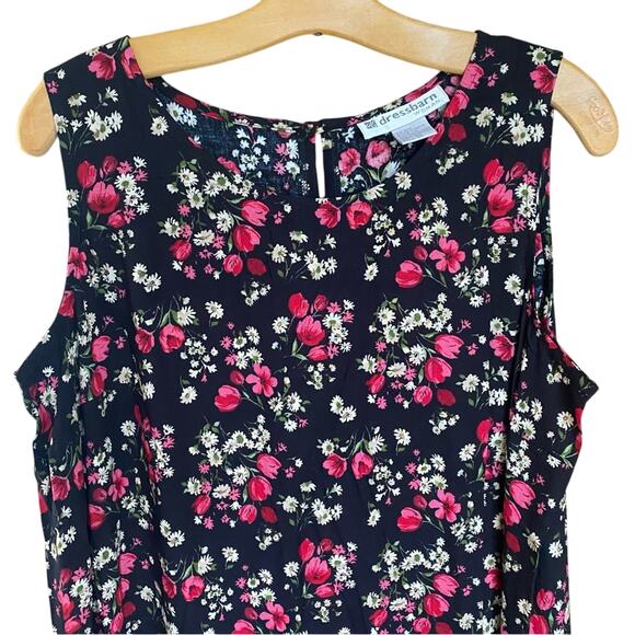 Vintage Dressbarn woman navy and Red Sleeveless Maxi Sundress plus size 16W - Picture 3 of 10